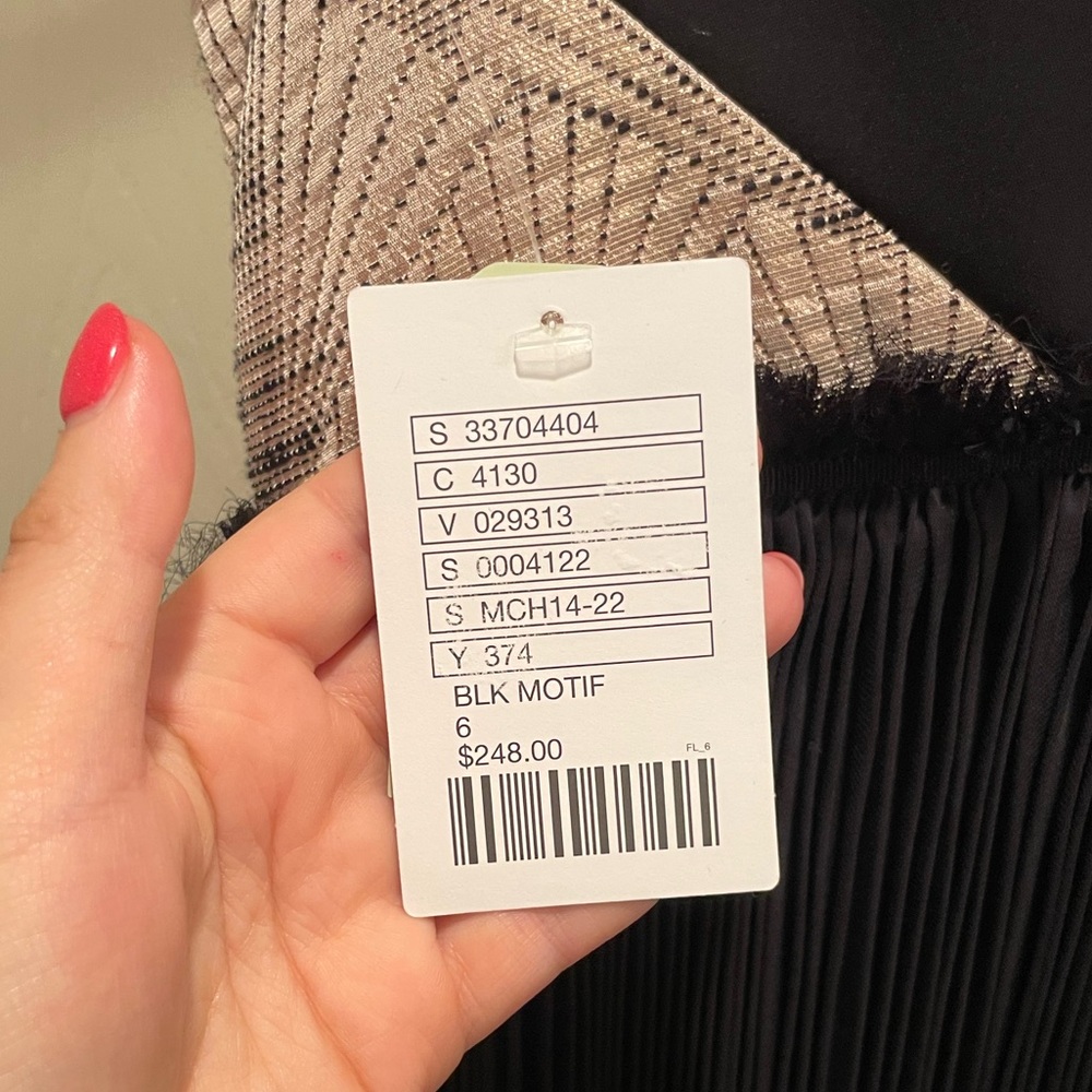 Anthropologie Nomad Morgan Carper Isobel Brocade Midi Dress Metallic Size 6 - Picture 12 of 15